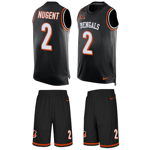 Men's Limited Mike Nugent Nike Jersey Black - #2 Tank Top Suit NFL Cincinnati Bengals